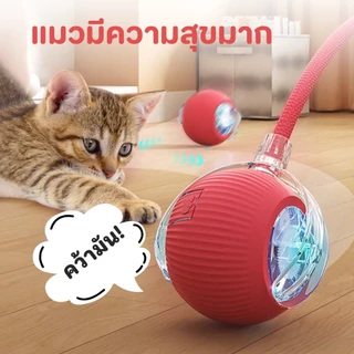 ลูกบอลแมว ของเล่นแมว ลูกบอลสุนัข หมุนได้360องศา เรืองแสง ของเล่นแมวอัจฉริยะ พร้อมสายชาร์จ