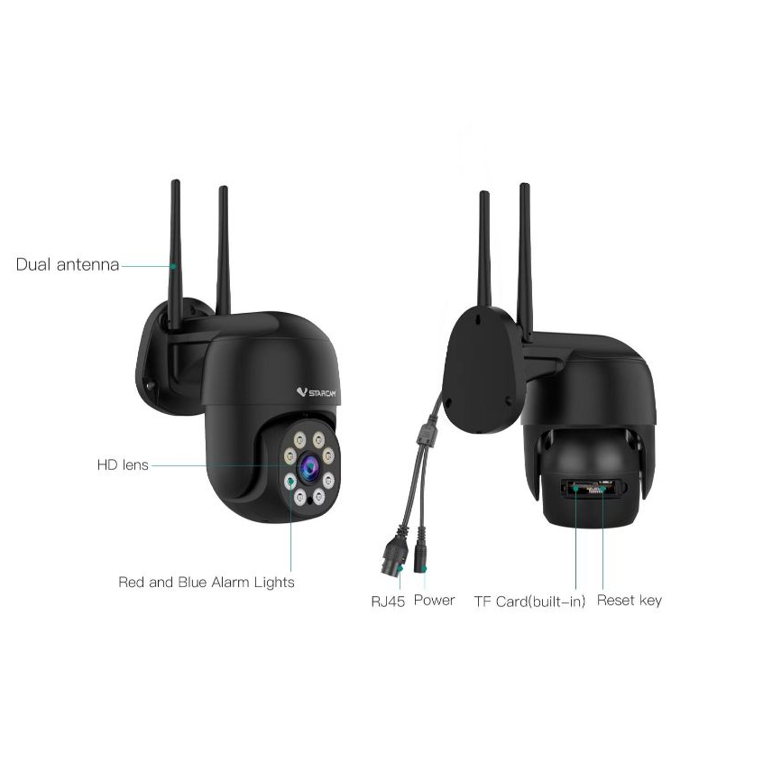 Vstarcam CS669 PLUS สีดำ (ใหม่ 2025) ความละเอียด 8 MP กล้องวงจรปิดไร้สาย Outdoor 4K UHD Color Night Vision มีAI+