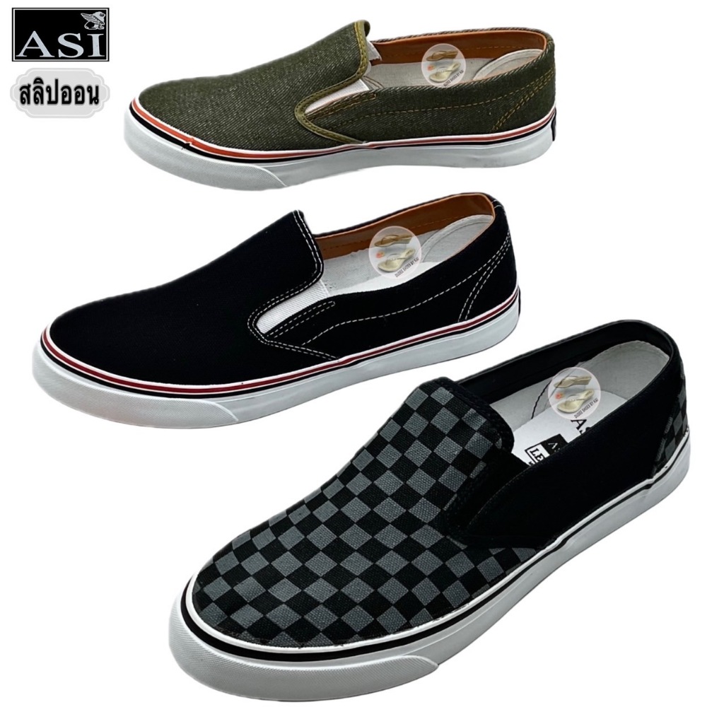 รองเท้าผ้าใบแบบสวม ASI SPORTS (สลิปออน) (SIZE 37-45)
