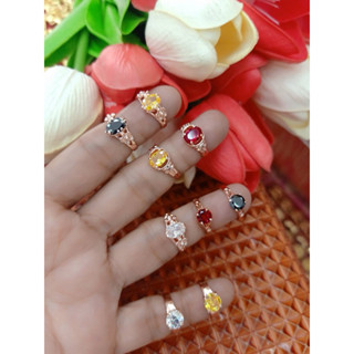 #แหวนเศษนาคแฟชั่นสำหรับเด็กหัวพลอยหลากสี