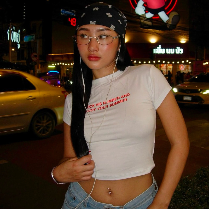 เสื้อ Baby T Y2K 3 สี "Block his number and enjoy your summer" - MAYANA BKK