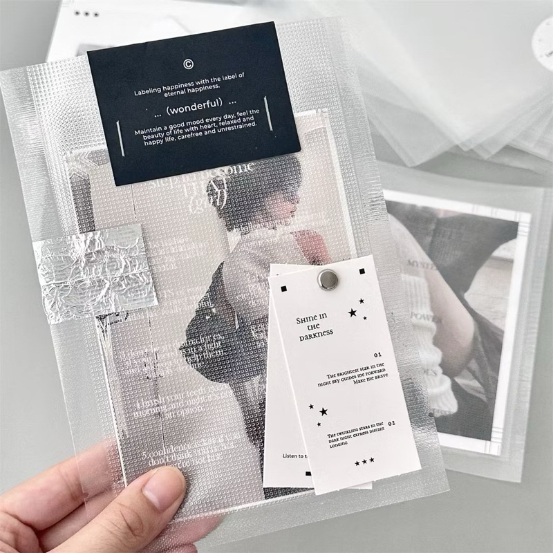 พร้อมส่ง!(มาใหม่)ถุงซีลใส่โปสการ์ด แพค10ชิ้น แพคการ์ด ห่อของขวัญ สวยมาก