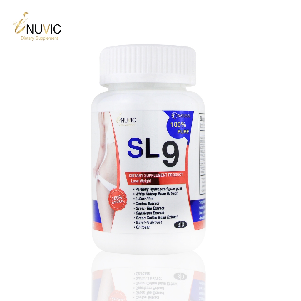 SL9 x 1 ขวด เอสแอลไนน์ อินูวิค เอสแอล9 เอสแอล 9 สารสกัดจากส้มแขก ถั่วขาว แอลคาร์นิทีน SL 9 Inuvic แอ