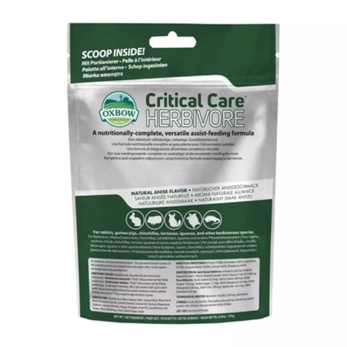Oxbow Critical Care Herbivore 141g. อาหารเสริม/อาหารสัตว์ป่วย ฟื้นฟูร่างกาย สำหรับกระต่าย แกสบี้ ชิน