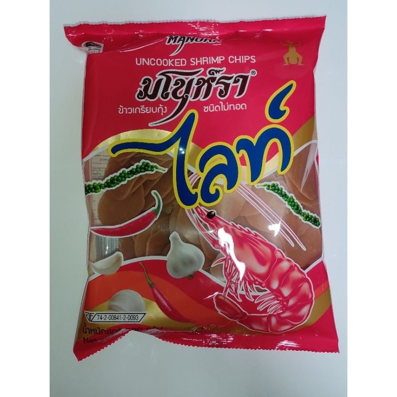 ‼️ส่งเร็ว ถึงไว‼️ มโนห์รา ข้าวเกรียบดิบ รสกุ้งไลท์ ขนาด 500 กรัม ตรามโนราห์