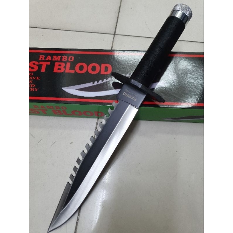 อุปกรณ์เดินป่า มีดพกพาเดินป่า มีดแรมโบ้1 มีดอเนกประสงค์ RAMBO FRIST BLOOD ยาว (40cm) เดินป่าตั้งแคมป์กลางแจ้ง