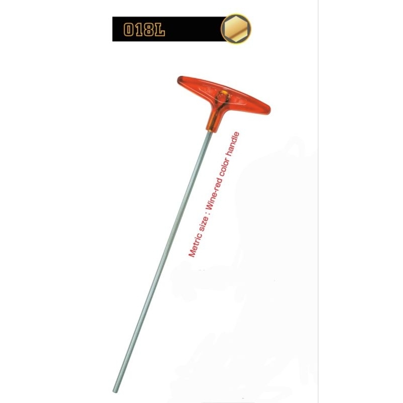 EIGHT 018L ประแจหกเหลี่ยม แบบตัว T ด้ามพลาสติก 018L-2H 018L-2.5H 018L-3H 018L-4H 018L-5H 018L-6H 018