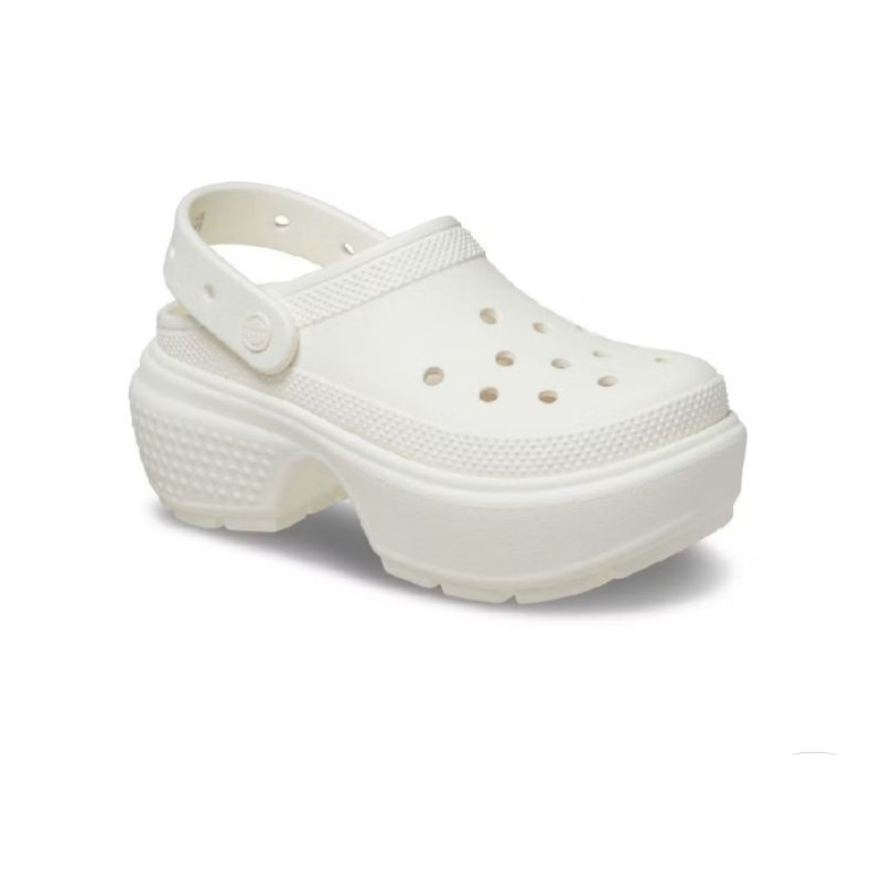 CROCS รองเท้าลำลองผู้ใหญ่ STOMP CLOG รุ่น 209347-0WV - Chalk, รองเท้า Crocks แท้100%