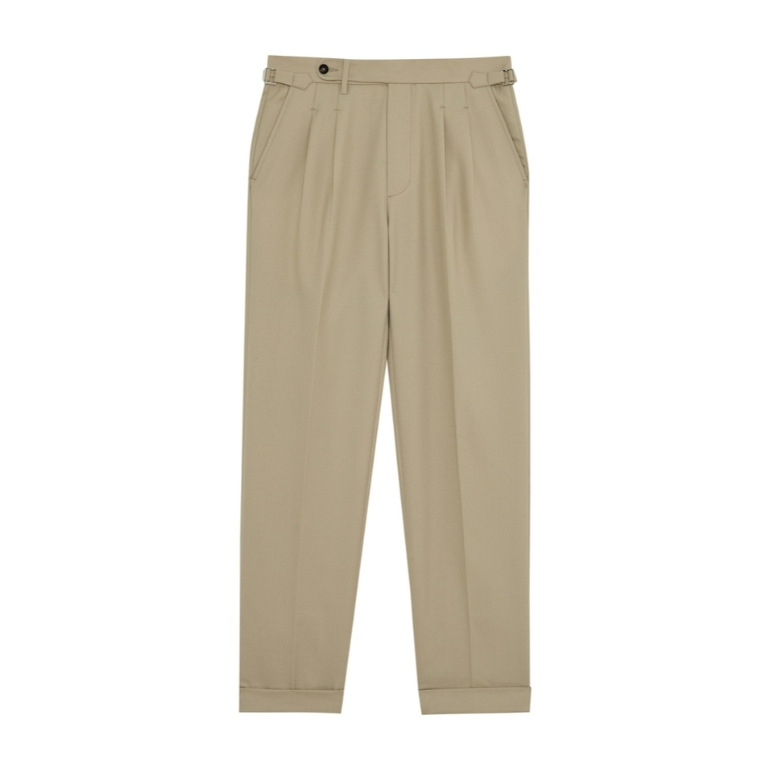 Made to Mature Wool Twill Blended Trouser - Beige กางเกงผ้าวูลเอวสูง สีเบจ