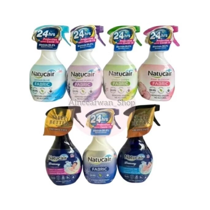 Natucair สเปรย์กำจัดไรฝุ่น แบคทีเรีย บนเนื้อผ้า 99.9% ขนาด 400 มล.