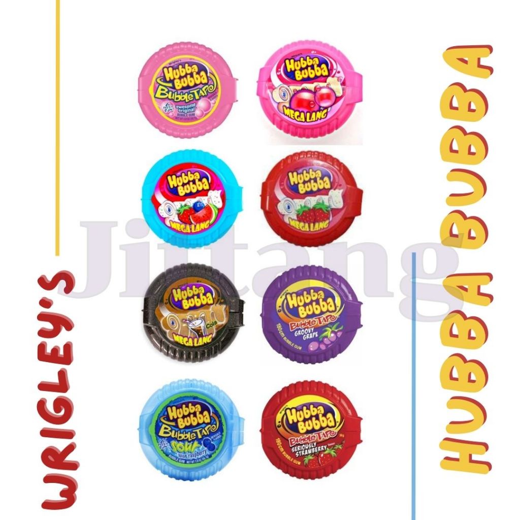 หมากฝรั่งตลับเมตรชื่อดังจากยุโรป - Hubba Bubba Bubble Tape 56g มี 8 รส