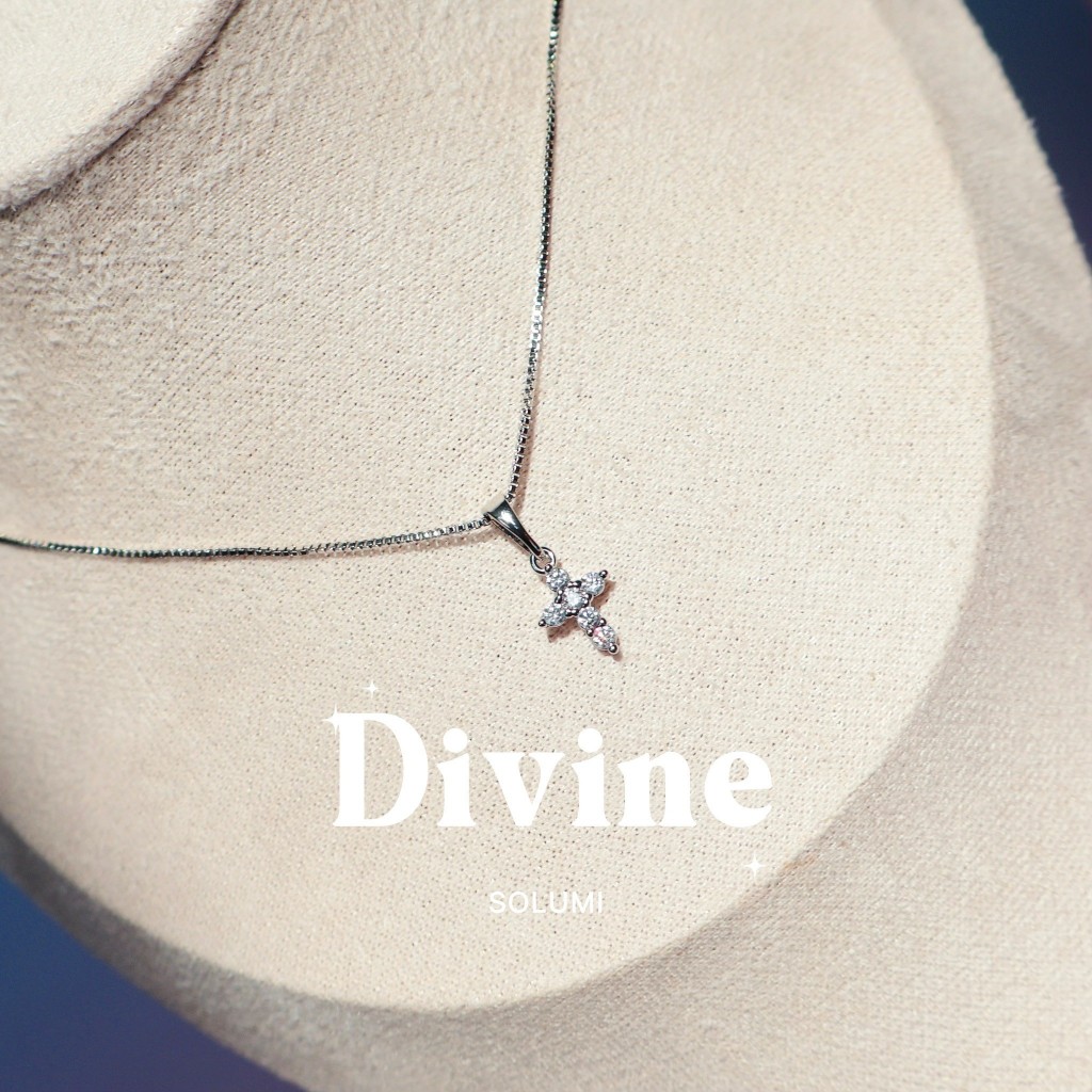 สร้อยคอประดับเพชร จี้เพชร SOLUMI Divine necklace แพ้ง่ายใส่ได้ Nickel free
