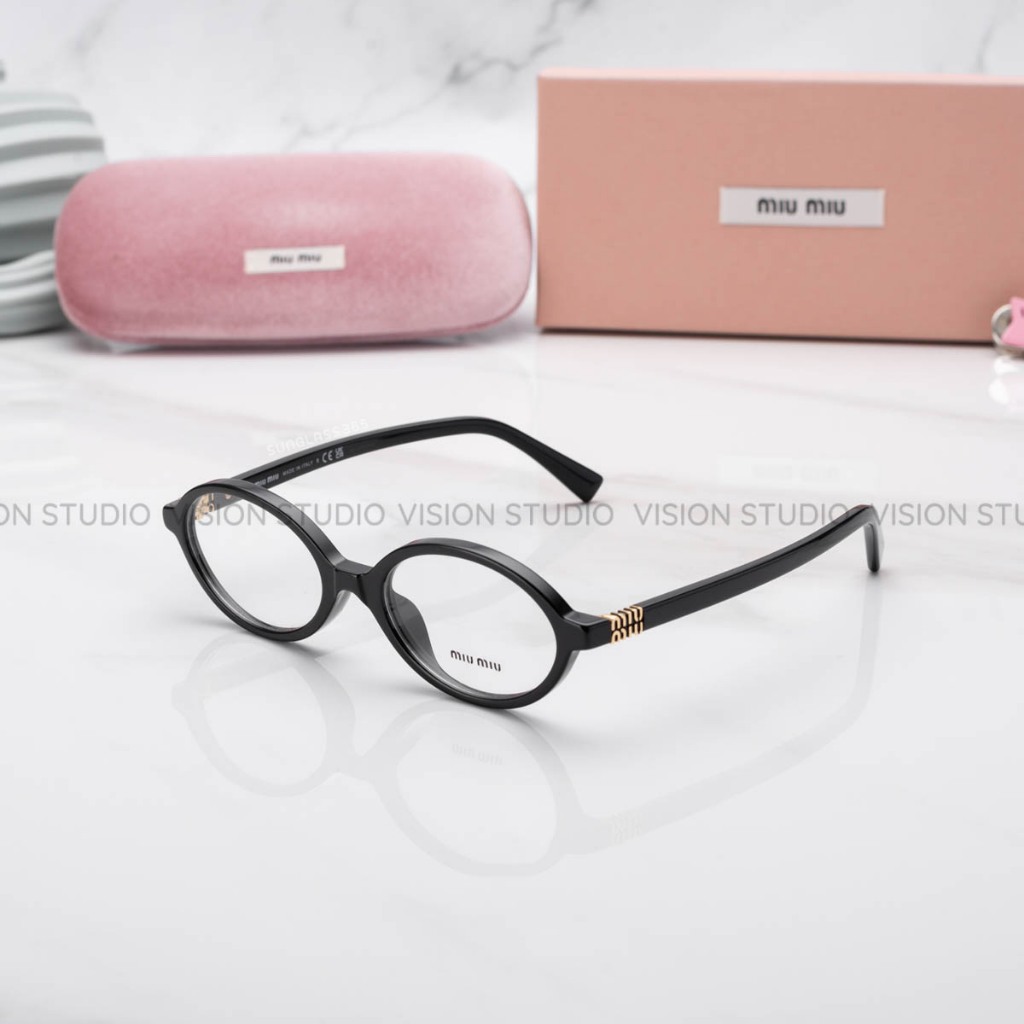 แว่นสายตา Miu Miu รุ่น MU01XV สีดำ 1AB1O1 ใหม่ ของแท้100% รับประกัน 2 ปีเต็ม พร้อมอุปกรณ์