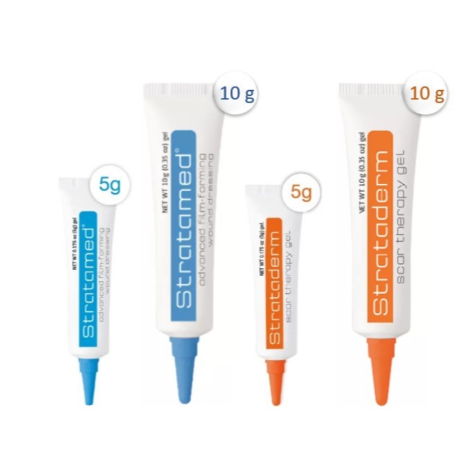 Strataderm gel / Stratamed สตาร์ตาเมด เจล ทา รักษา แผลสด แผลเป็น แผลนูน หลุมสิว ตา2ชั้น ขนาด 5/ 10 g
