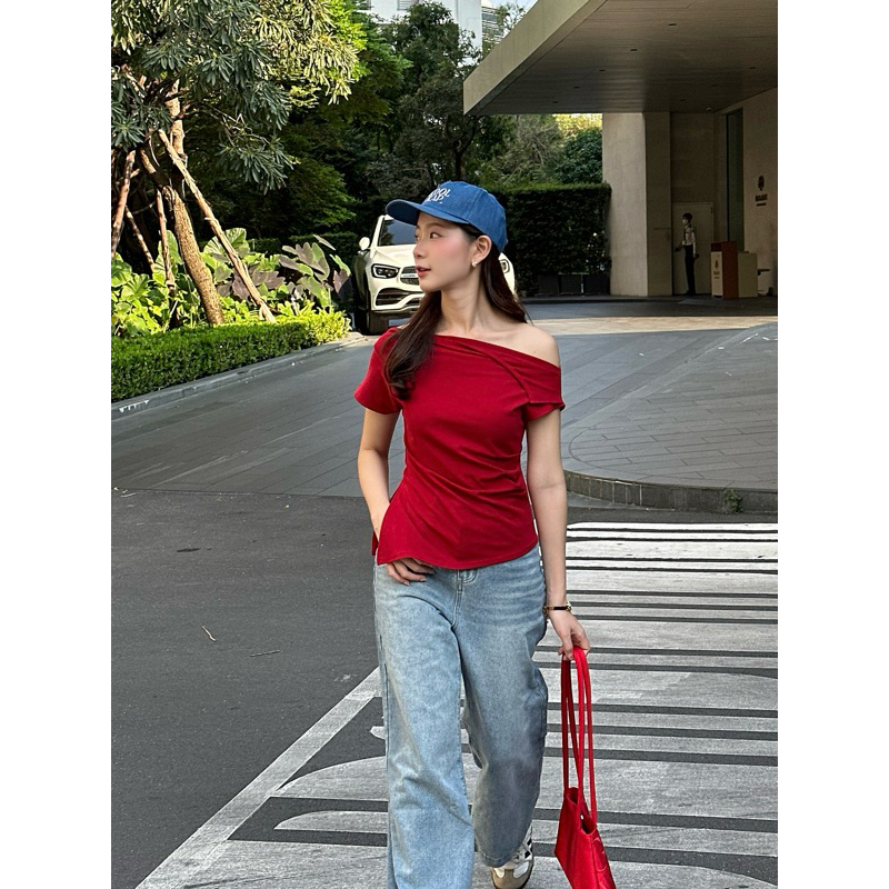 AGLEAMIN3011 | Sydney top เสื้อแขนสั้นเปิดไหล่ - รูปที่ 3