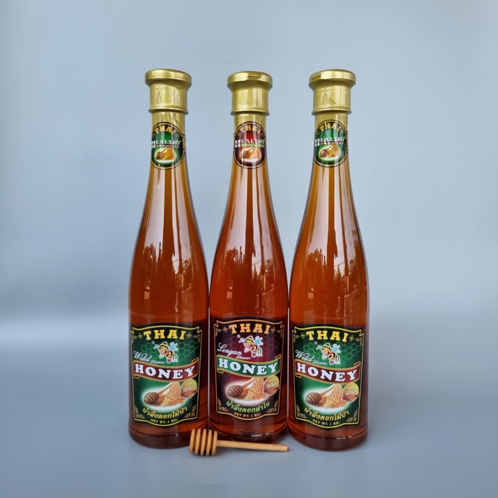 THAI HONEY (ไทยฮันนี่) น้ำผึ้งดอกไม้ป่า  น้ำผึ้งดอกลำไย ขนาด 1000 กรัม