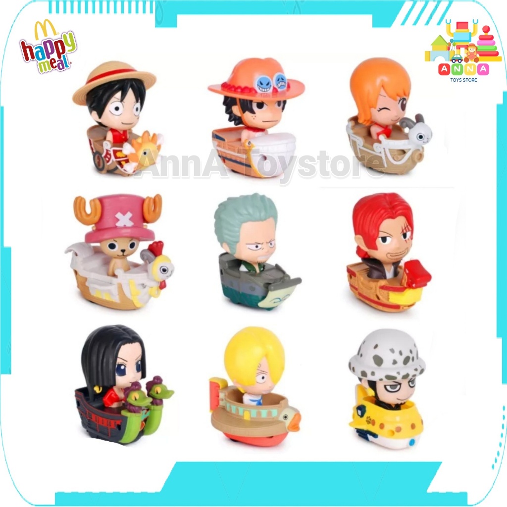 โมเดล วันพีช One Piece ของสะสม ของเล่นแมค Mcdonald Happy meal แฮปปี้มีล แมคโดนัลด์ ขายยกเซ็ต 9 ตัว