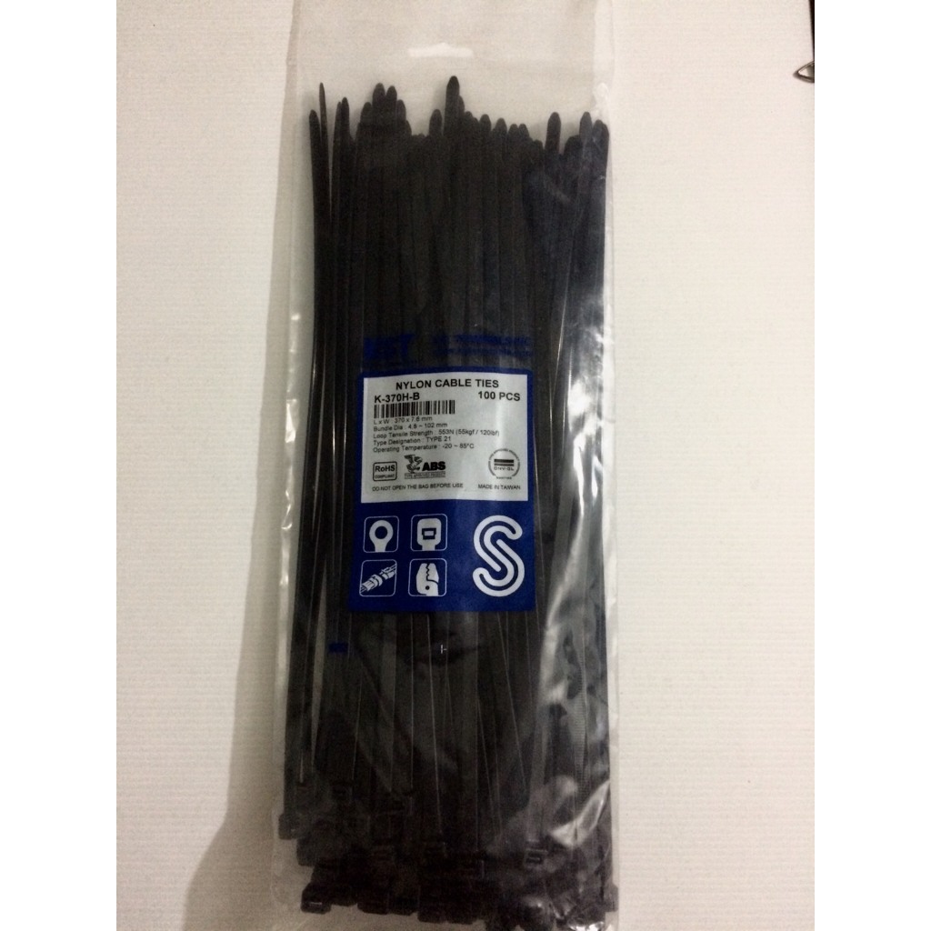 เคเบิ้ลไทร์ไนล่อน Nylon Cable Ties  ยี่ห้อ KST (Taiwan) มีขนาด 4-15 นิ้ว สีขาว/ดำ บรรจุถุงละ100เส้น - รูปที่ 7