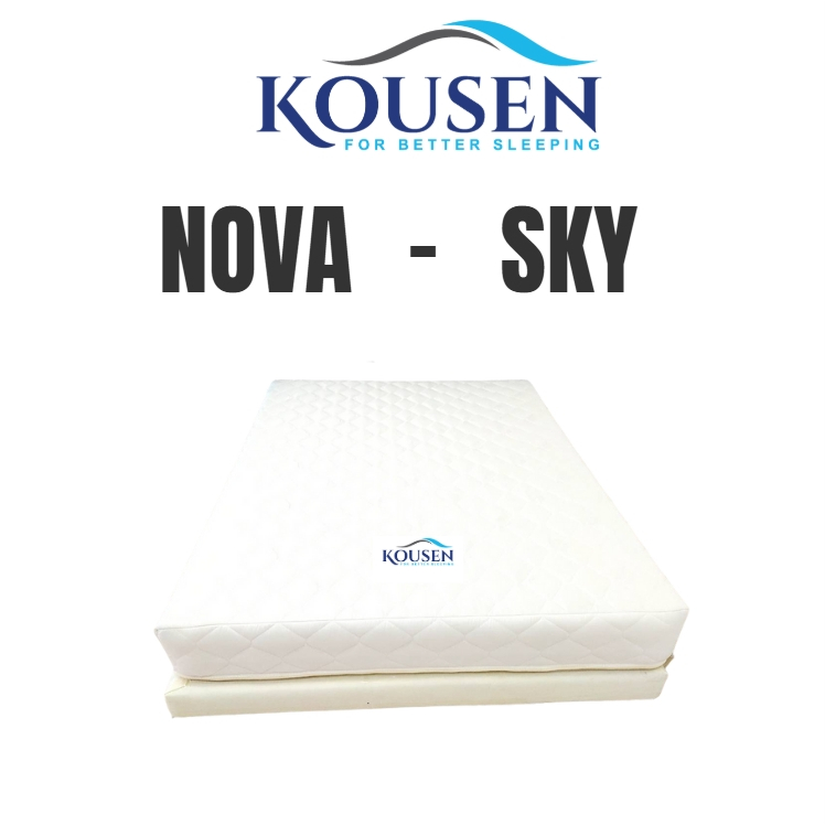 ที่นอนสปริง NOVA หนา 8 นิ้ว เสริมยางพีอี ขนาด 3.5 ฟุต / 5 ฟุต / 6 ฟุต