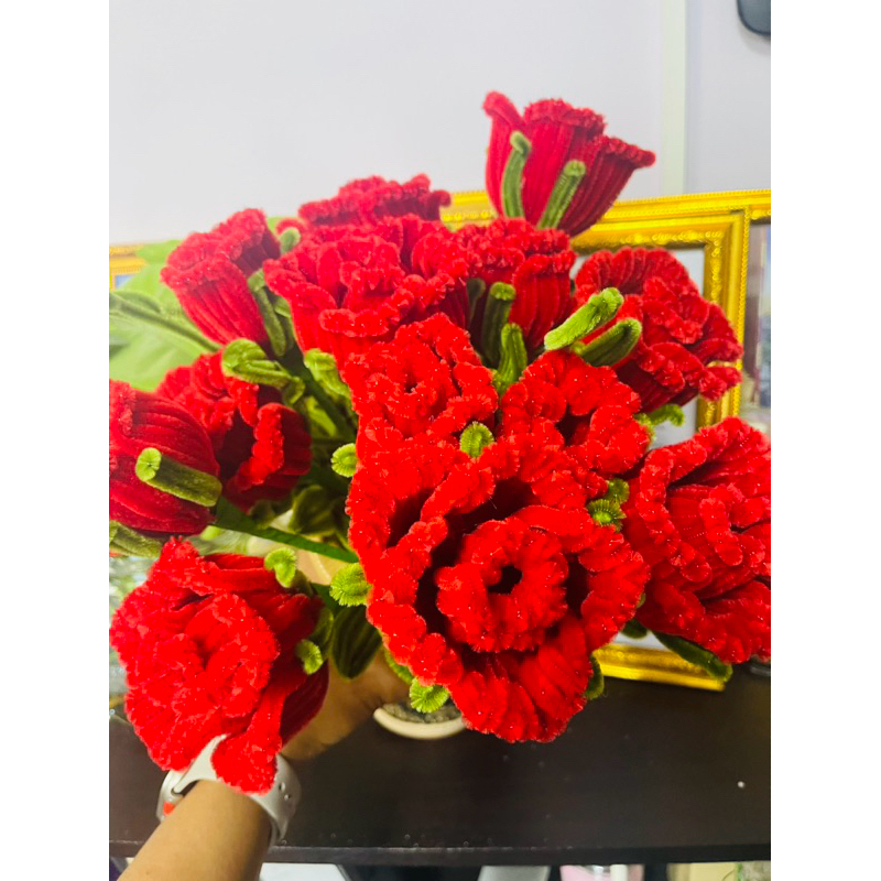 ดอกไม้ลวดกำมะหยี่ DIY