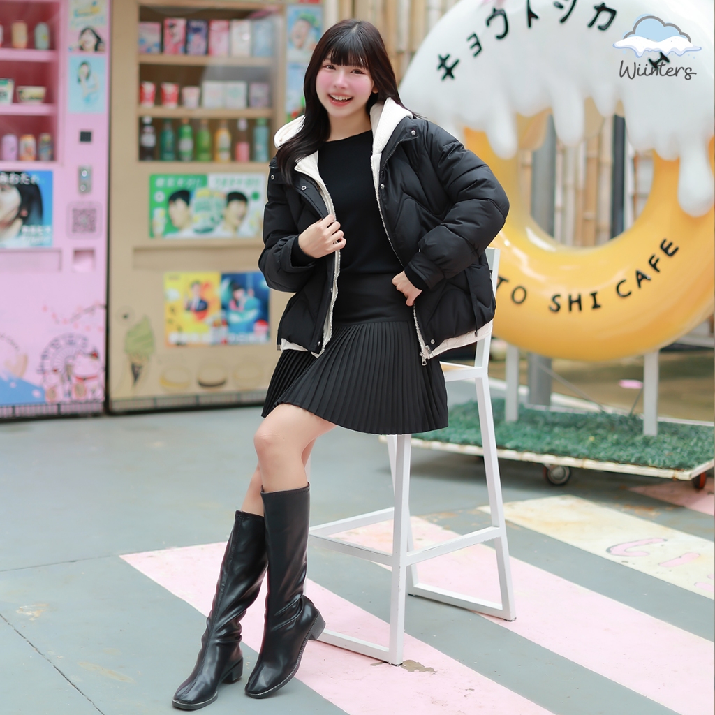 [ LB-091 l Cookie Coat l Ruby Sweater l Ivi Skirt ]​ เสื้อโค้ท โค้ท มีฮู้ด l เสื้อแขนยาวl กระโปรงพลีท กระโปรง - รูปที่ 7