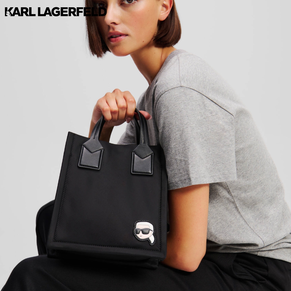 KARL LAGERFELD حقيبة توت مربعة صغيرة IKON نايلون — صورة 2