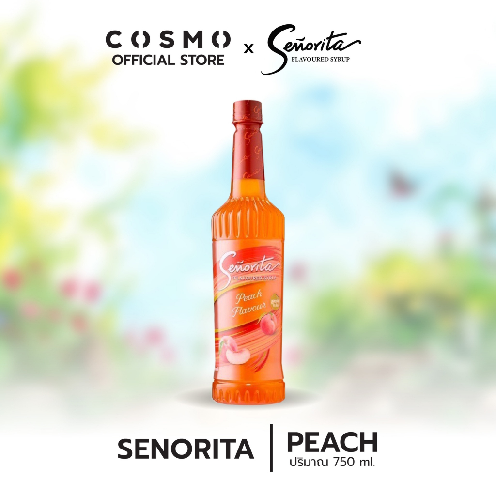 Senorita - Peach Syrup เซนญอริตา น้ำเชื่อมแต่งกลิ่นพีช 750ml.(1 ขวด)