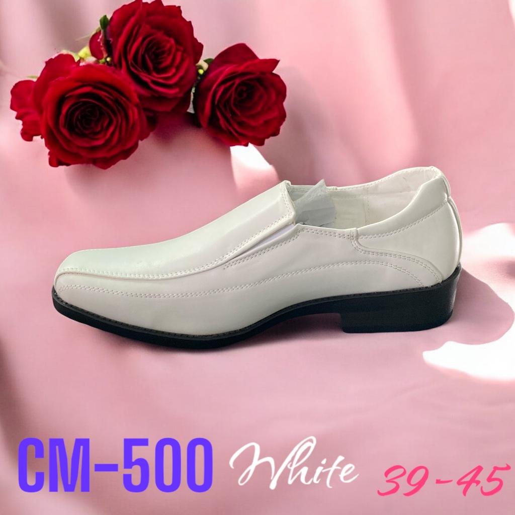CSB รองเท้าคัชชูหนังชายสีขาว รุ่น CM500 ไซส์ 39-45#