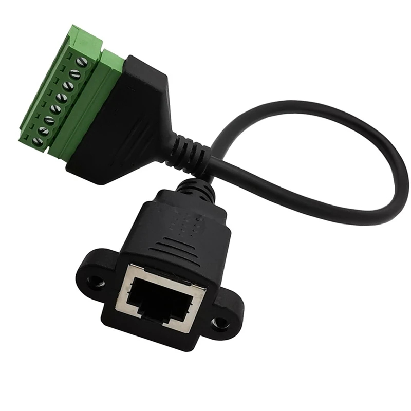 RJ45 สกรู 8P Connector Ethernet Rj45 ชายหญิง 8 พินสกรูอะแดปเตอร์เครือข่ายสําหรับกล้องวงจรปิด DVR