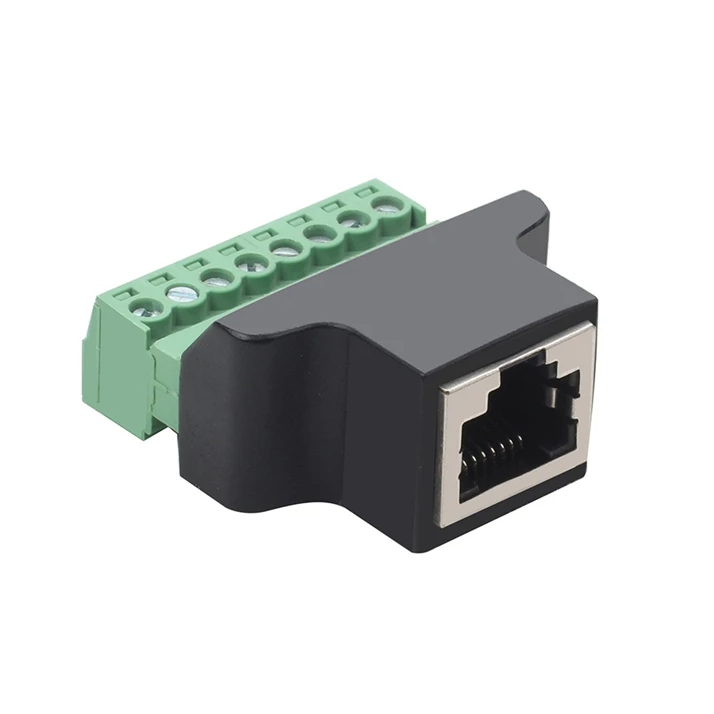 RJ45 สกรู 8P Connector Ethernet Rj45 ชายหญิง 8 พินสกรูอะแดปเตอร์เครือข่ายสําหรับกล้องวงจรปิด DVR