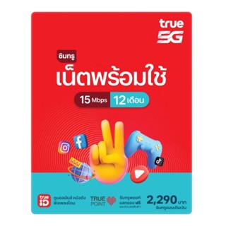 ซิมเทพทรู ซิมเน็ตรายปี True 15Mbps 100GB ใช้นาน 12 เดือน ซิม…
