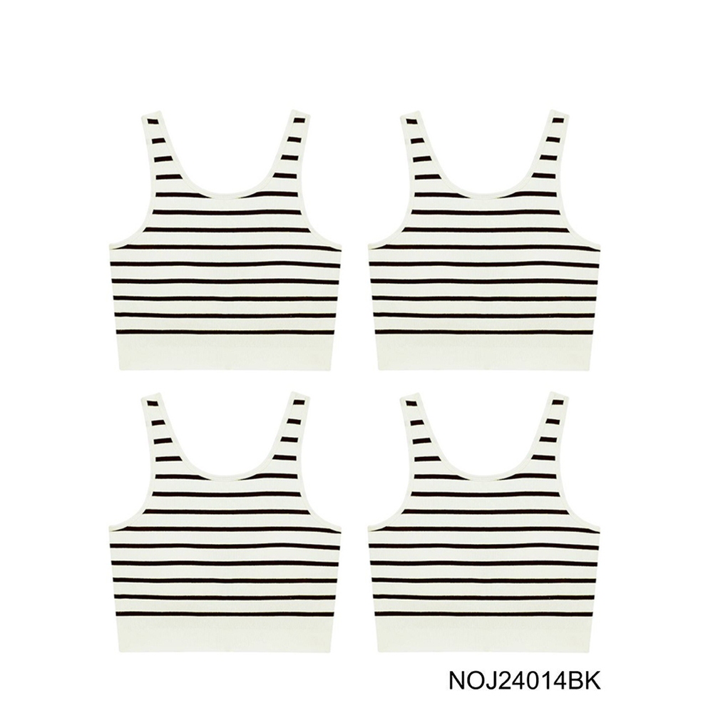 Sabina Bra Tops (Set 4 ชิ้น) [Online Exclusive] Loungewear เสื้อกล้าม รหัส NOJ24014BK - สีดำ