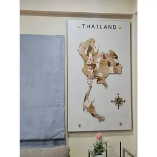 เข็มทิศไม้ตกแต่งแผนที่ มีกาวในตัว