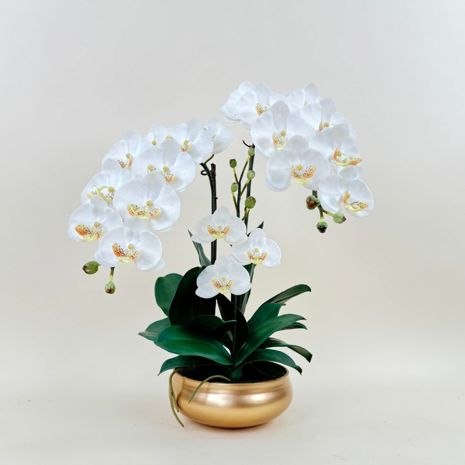 แจกันกล้วยไม้ประดิษฐ์ กล้วยไม้พร้อมแจกัน ดอกไม้ปลอมตกแต่งบ้าน