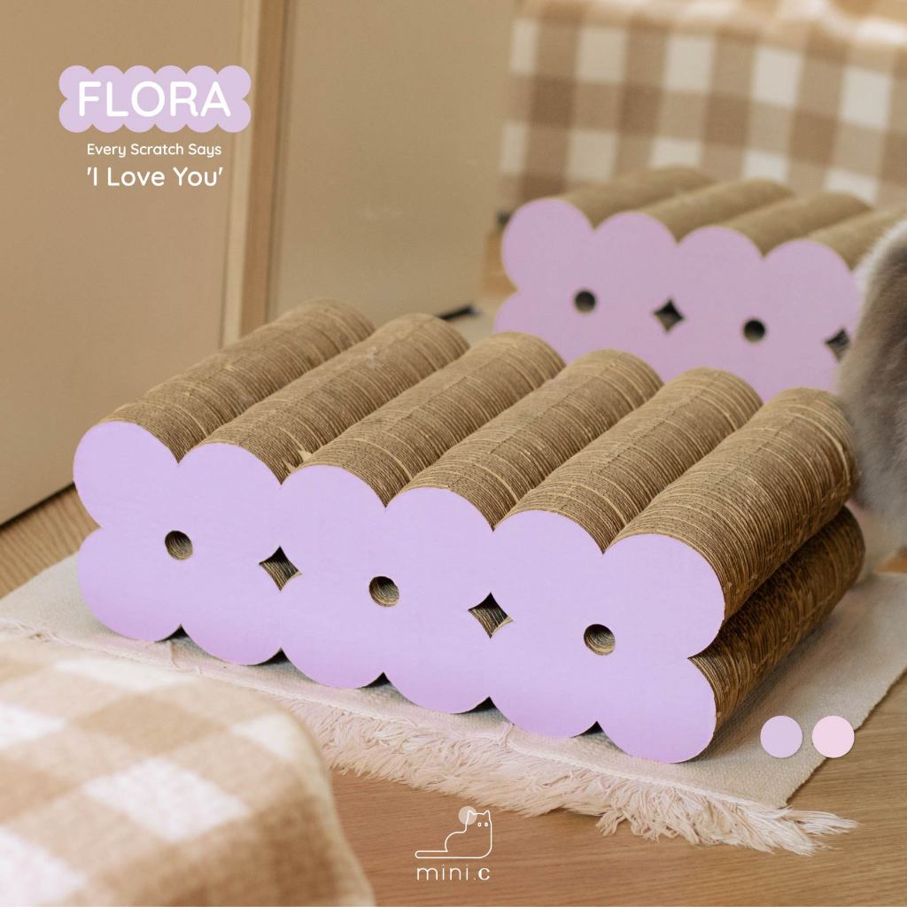 mini.c ที่ลับเล็บแมว รุ่น FLORA Lilac กระดาษลับเล็บแมว ที่ฝนเล็บแมว ของเล่นแมว Cat scratcher