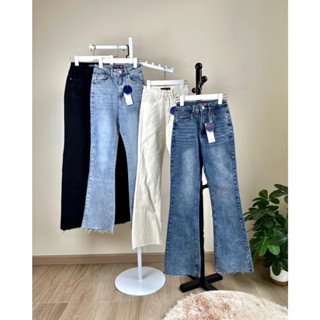 ninn jeans 👖5672 กางเกงขายาวเอวสูง ขาม้า ใส่ผอมโกงความสูง ผ้…