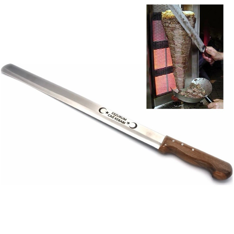 Erzurum Cağ Kebab Doner Knife 52cm Stainless Steel / มีดสไลด์เคบับสแตนเลสจากตุรกี