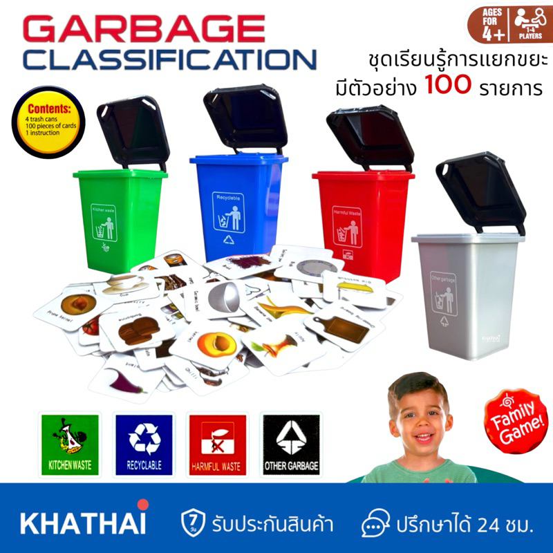 ชุดเรียนรู้จำแนกขยะ 4 ประเภท Garbage Classification แยกขยะ WT-007-129