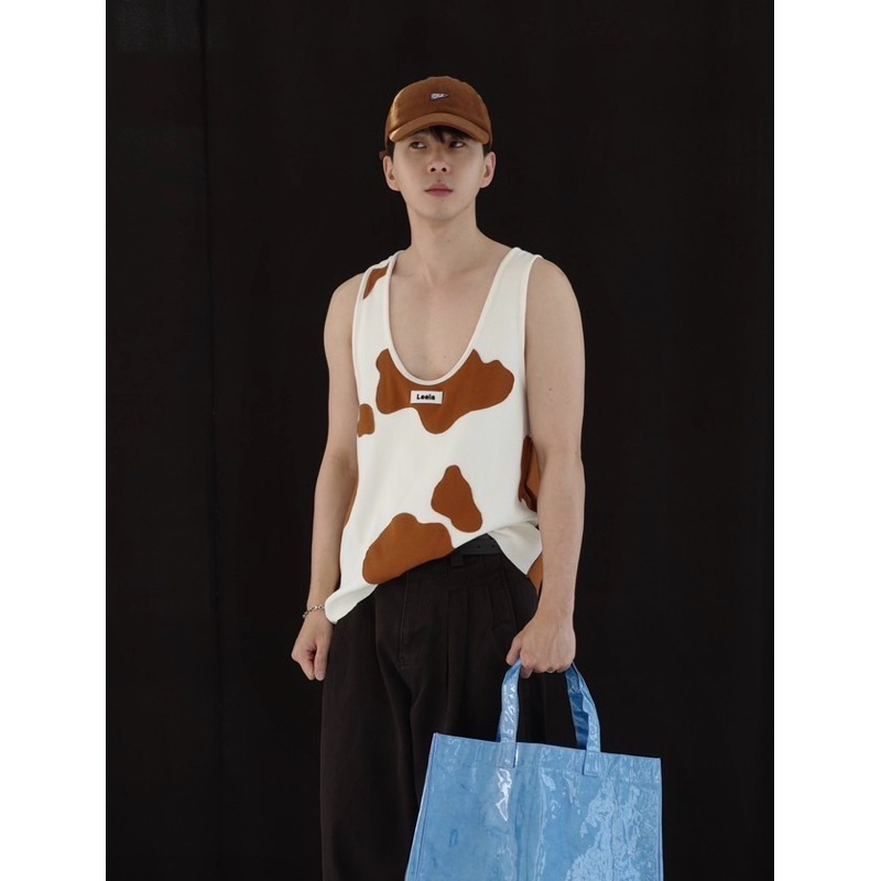 LEELA-COW TANK TOP-เสื้อกล้ามลายวัว