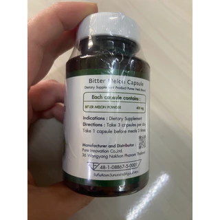 Puree Herb ภูรีเฮิร์บ มะระขี้นกแคปซูล มะระขี้นกภูรีเฮิร์บ มะระขี้นก 1 กระปุก บรรจุ 100 แคปซูล
