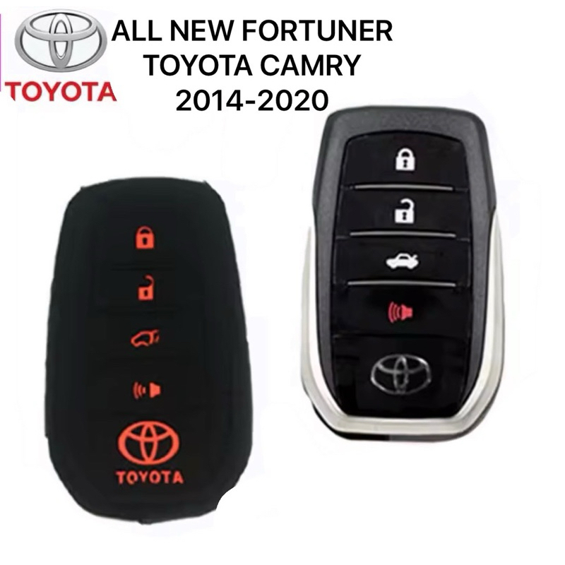 ปลอกกุญแจรีโมทรถฮอนด้าTOYOTA ALL NEW FORTUNER/CAMRYปี2014-2021โมทกันรอยซองใส่กุญแจกันกระแทกยางเหนี่ยวนุ่มหนา