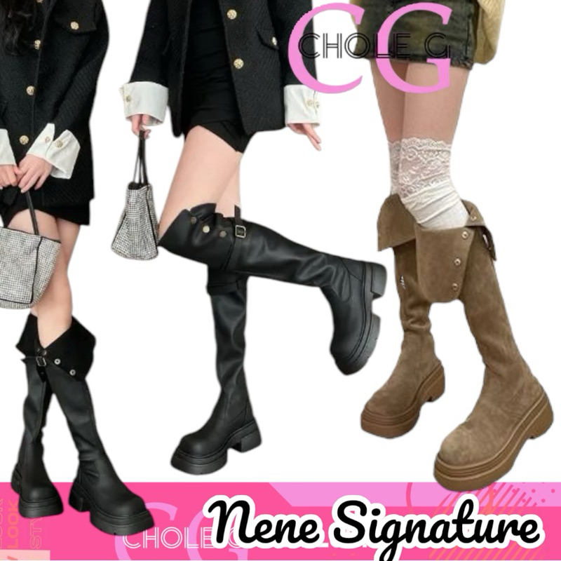 Chole G : Nene Signature 4in1 Korea Long Boots รองเท้าบูทยาวเกาหลี ใส่ได้4แบบในคู่เดียว ส้น 7cm (SH0192)