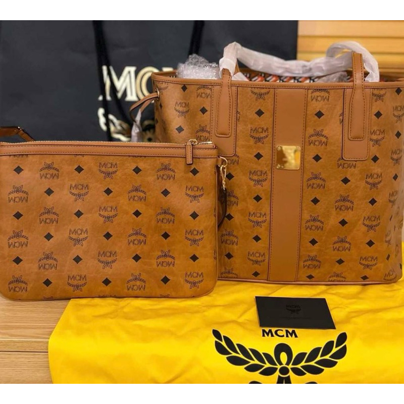 New Mcm Invisible tote bag size  M ใบแม่ + ลูก กลับด้านใช้งานได้