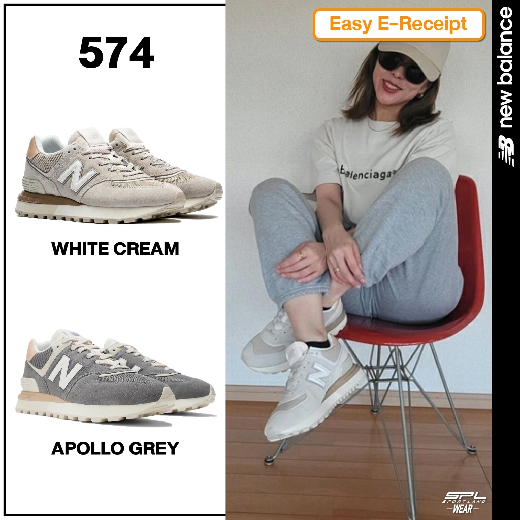 New Balance รองเท้าผ้าใบ รองเท้าลำลอง NB M 574 Apollo Grey U574LGDB / White Cream U574LGDW (4000)