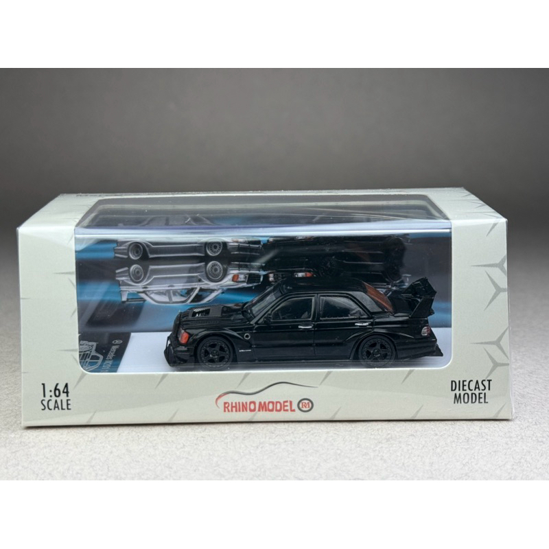 🔹MERCEDES Benz 190E W201 Black Diecast model Scale 1:64 ยี่ห้อ Rhino Model