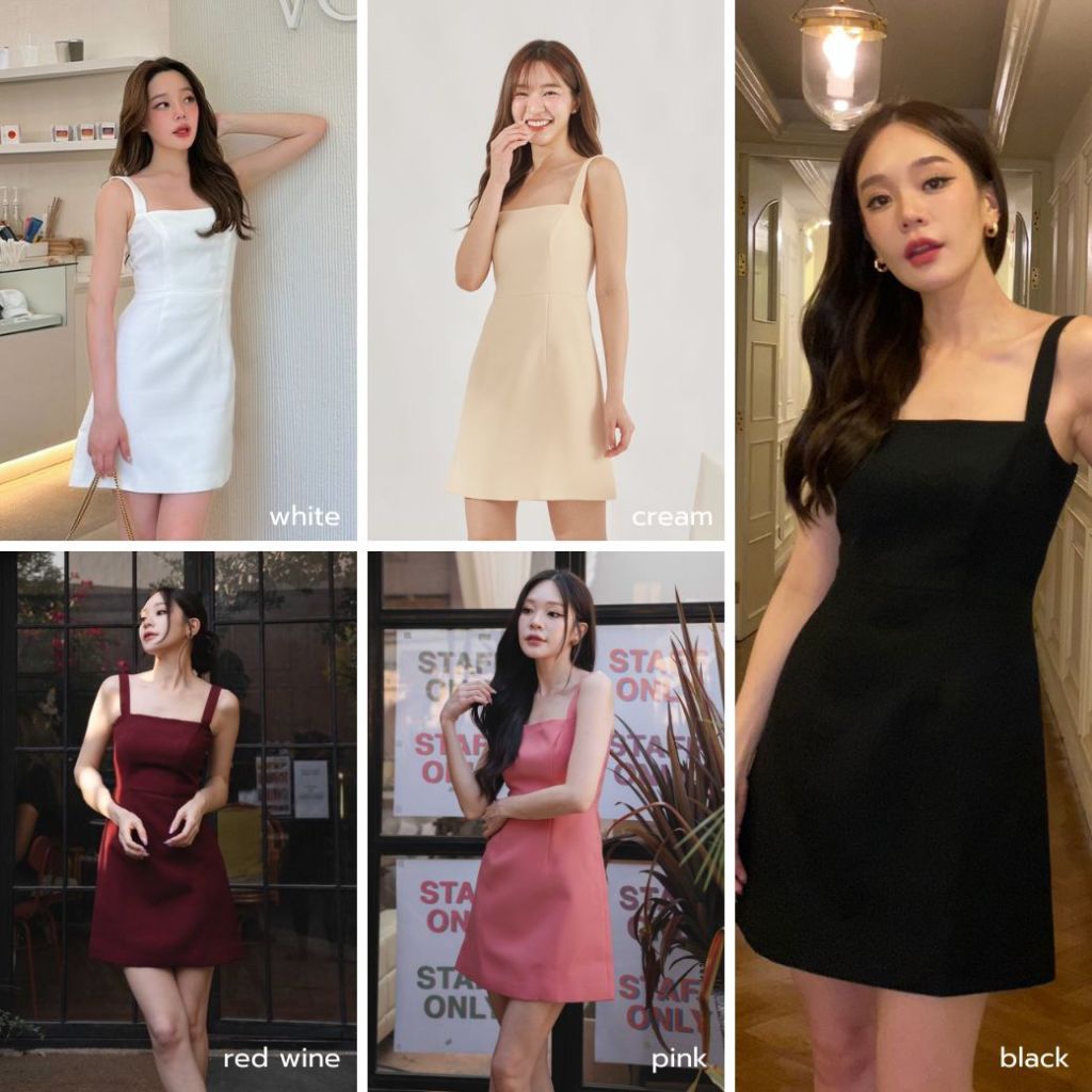 mini.m เดรส April mini dress 5 สี (pre-order เฉพาะสีดำ S/M/L) จัดส่ง20/12/68