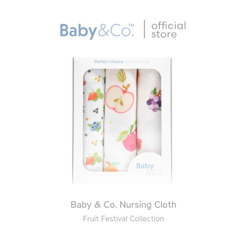 Baby & Co. Fruit Festival Colletion Nursing Cloth ผ้าอ้อม 3P ขนาด 30 x 30 นิ้ว