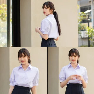เสื้อนักเรียนหญิง เสื้อนักเรียน ม.ปลาย สีขาวโอโม่ Sz.36-50 (มีบิล)
