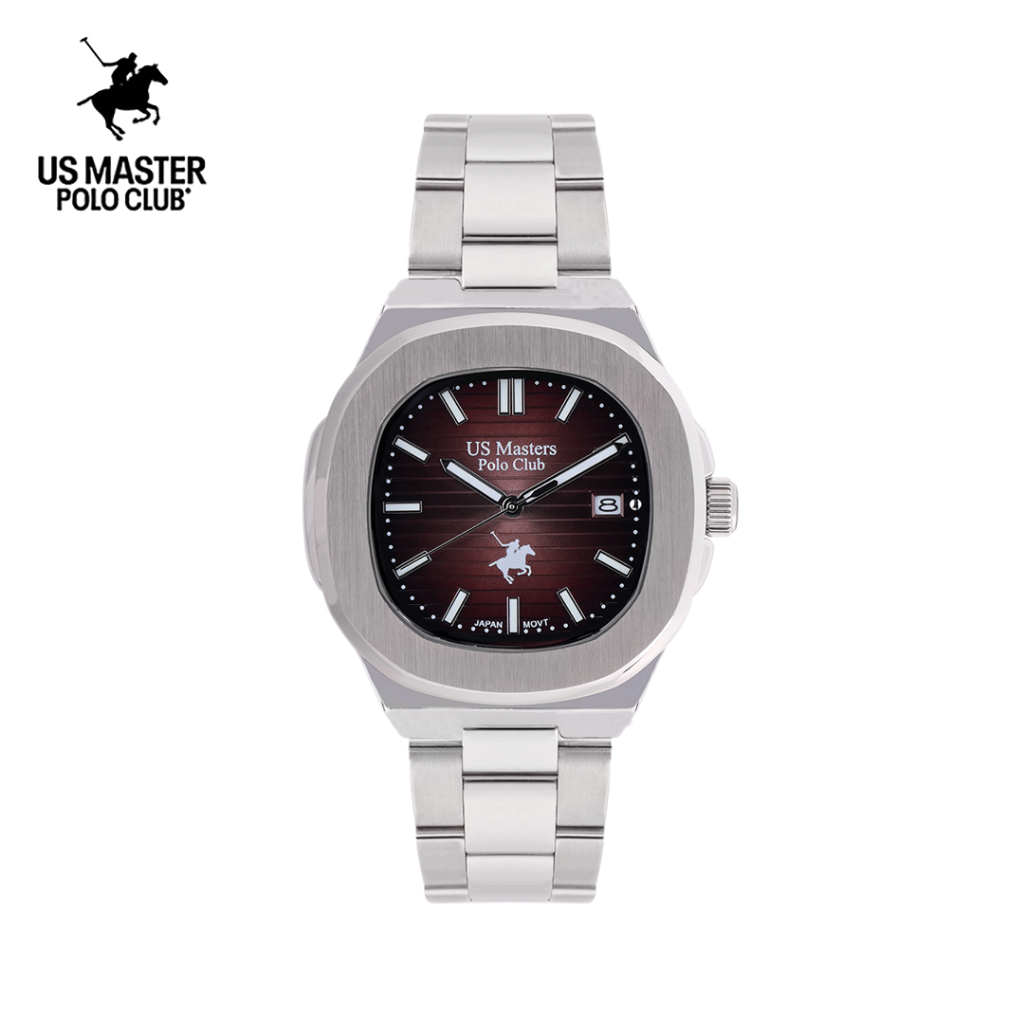 USM-DD17 นาฬิกาข้อมือ มีวันที่ กันน้ำได้ สายสแตนเลส มีใบประกันแท้ 1 ปี แบรนด์ US Master Polo Club