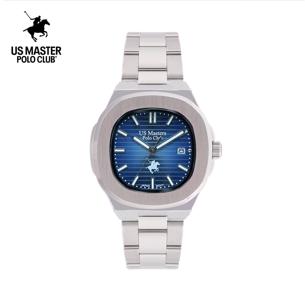 USM-DD17 นาฬิกาข้อมือ มีวันที่ กันน้ำได้ สายสแตนเลส มีใบประกันแท้ 1 ปี แบรนด์ US Master Polo Club